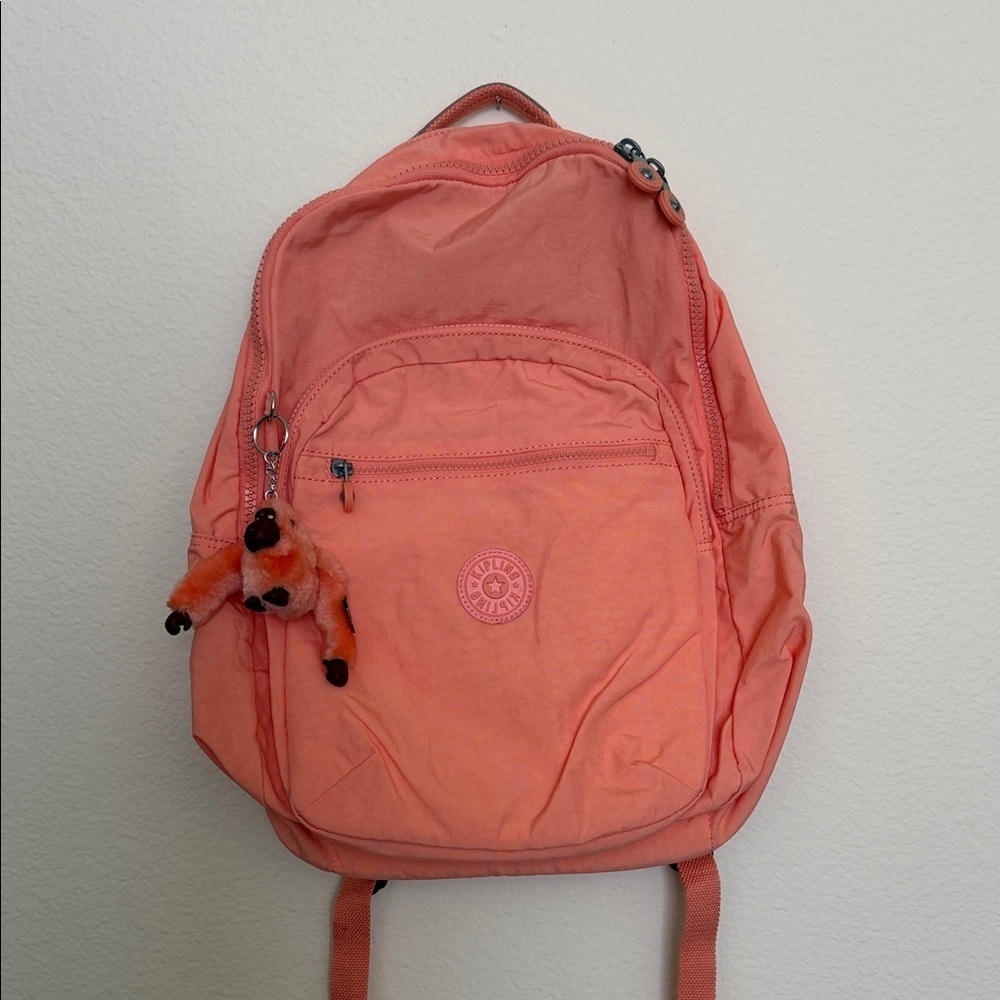 Kipling Peach Backpack